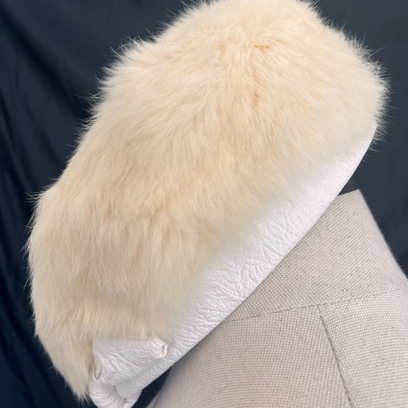 Vintage 60's Rabbit Beret with Faux Leather - Small - Picture 2 of 10